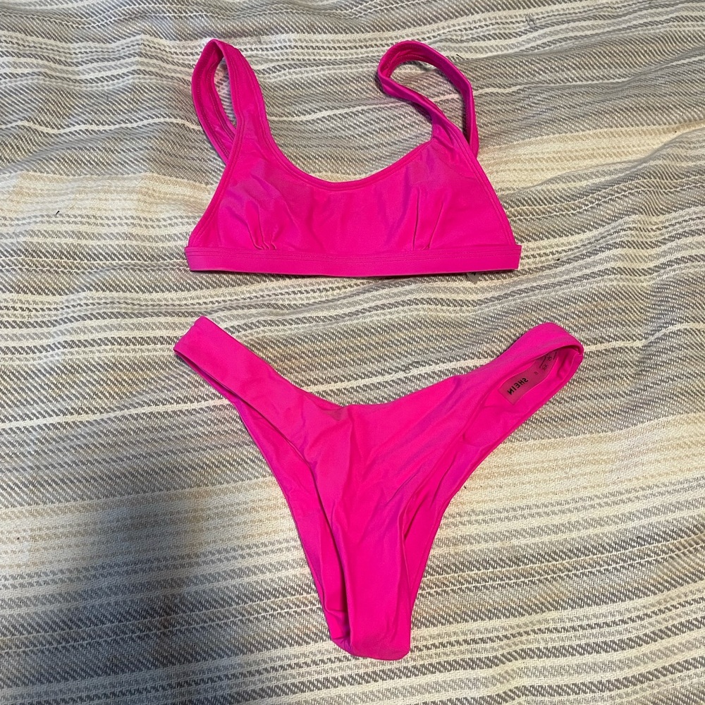Hot pink Shein swimsuit